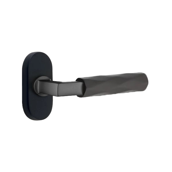 Emtek L-Square Tribeca Door Lever with 1 1/2 x 3 inch Oval Stretto Rosette