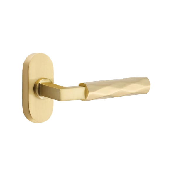Emtek L-Square Tribeca Door Lever with 1 1/2 x 3 inch Oval Stretto Rosette