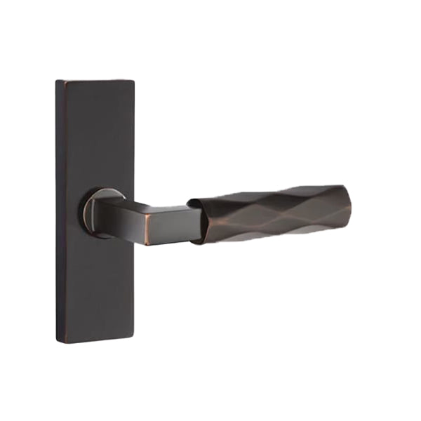 Emtek L-Square Tribeca Door Lever with 1 1/2 x 5 inch Rectangular Stretto Rosette