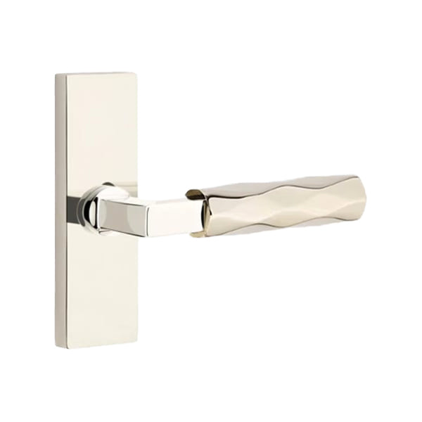 Emtek L-Square Tribeca Door Lever with 1 1/2 x 5 inch Rectangular Stretto Rosette