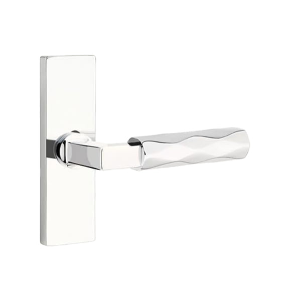 Emtek L-Square Tribeca Door Lever with 1 1/2 x 5 inch Rectangular Stretto Rosette