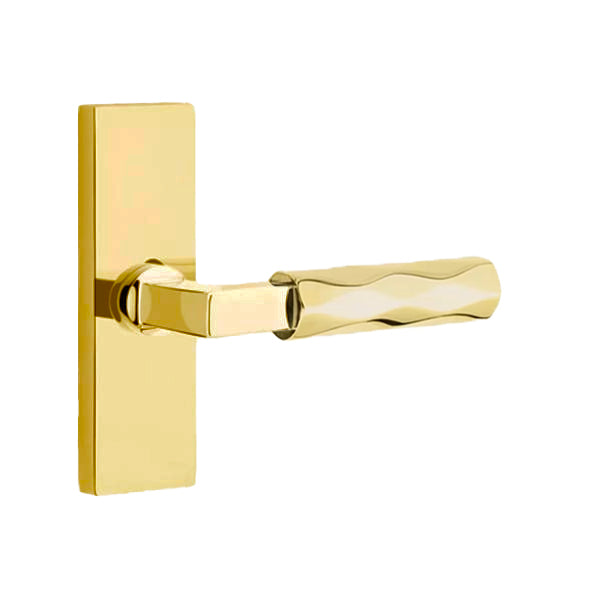 Emtek L-Square Tribeca Door Lever with 1 1/2 x 5 inch Rectangular Stretto Rosette