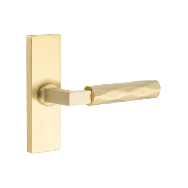 Emtek L-Square Tribeca Door Lever with 1 1/2 x 5 inch Rectangular Stretto Rosette