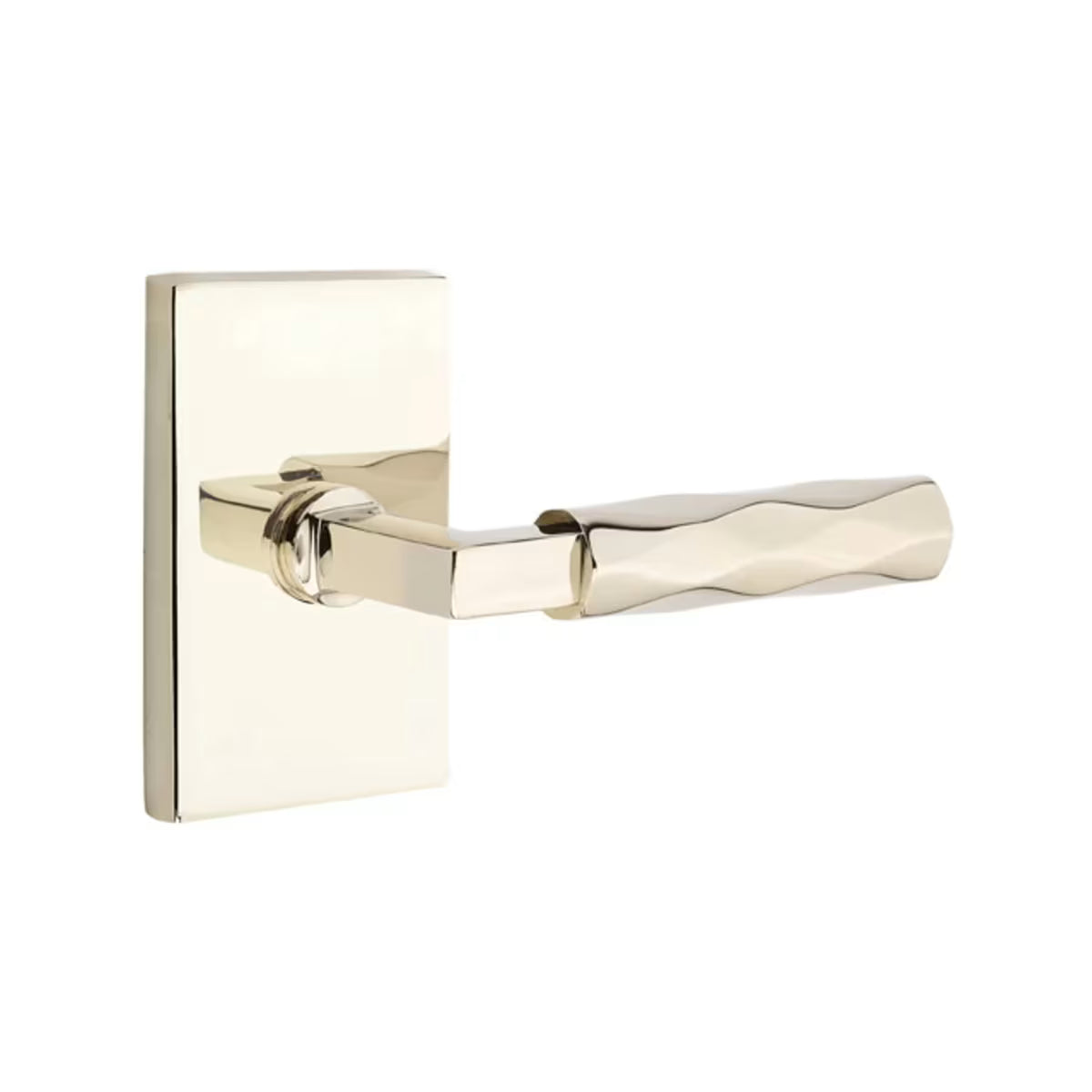 Emtek L-Square Tribeca Door Lever with Modern Rectangular Rosette