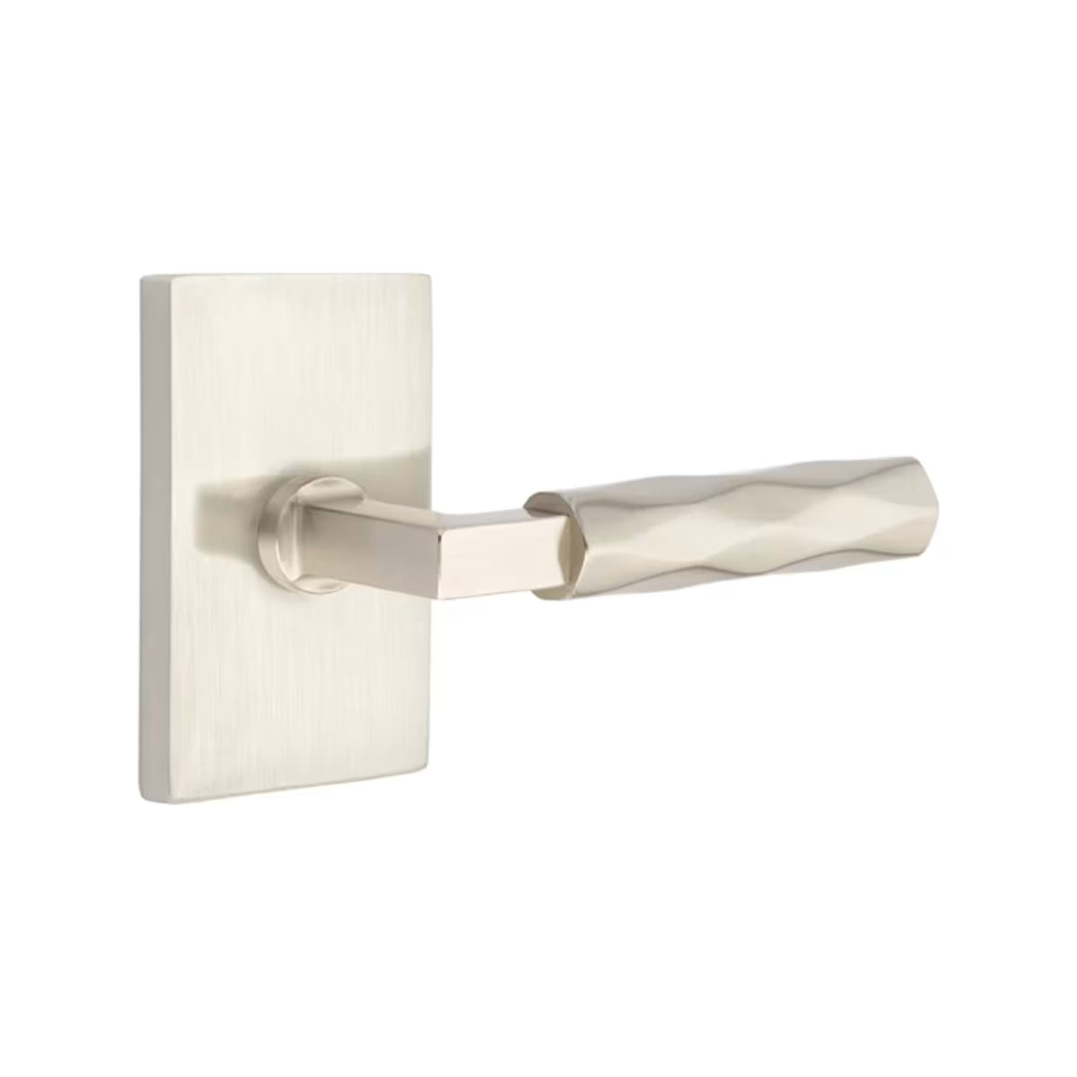 Emtek L-Square Tribeca Door Lever with Modern Rectangular Rosette