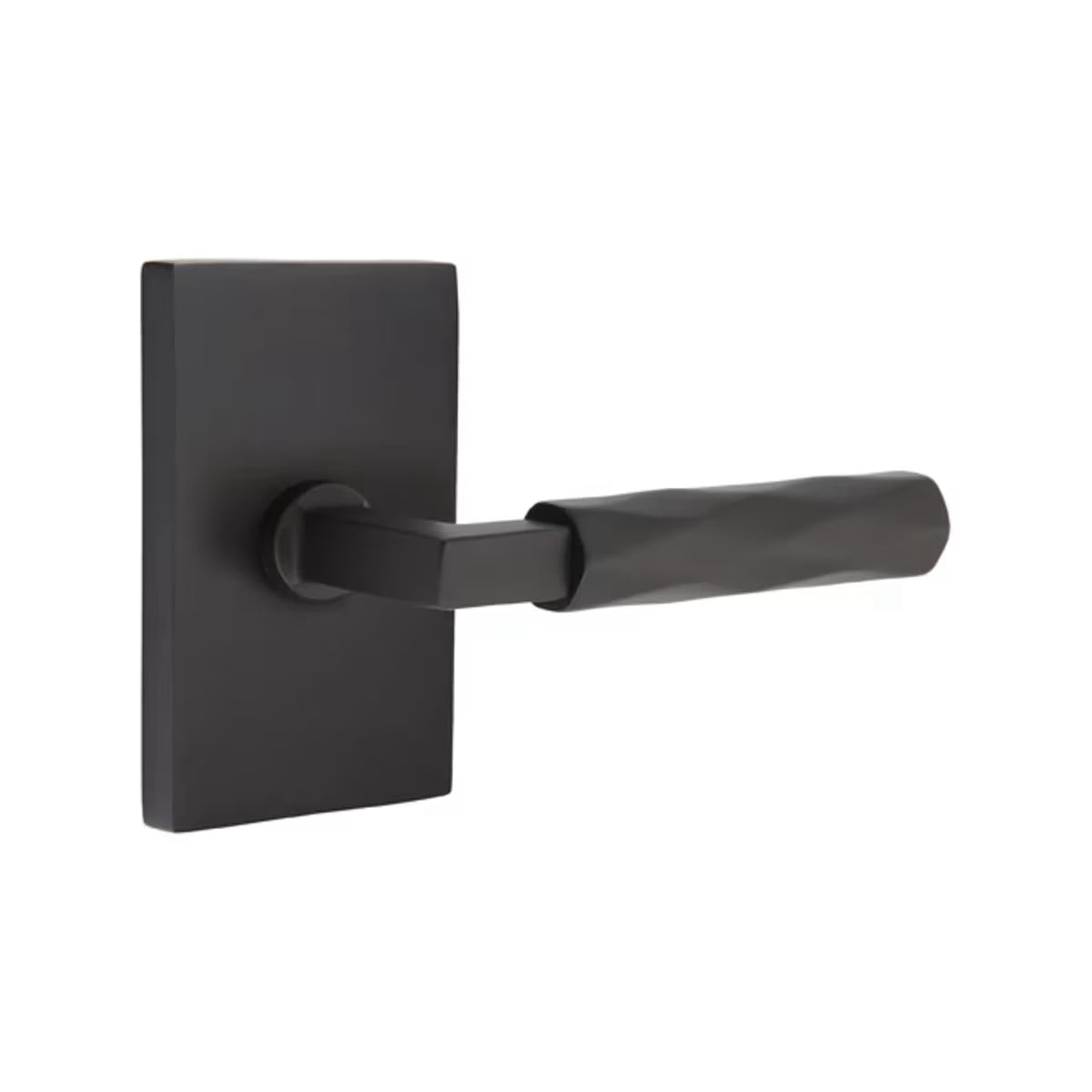 Emtek L-Square Tribeca Door Lever with Modern Rectangular Rosette