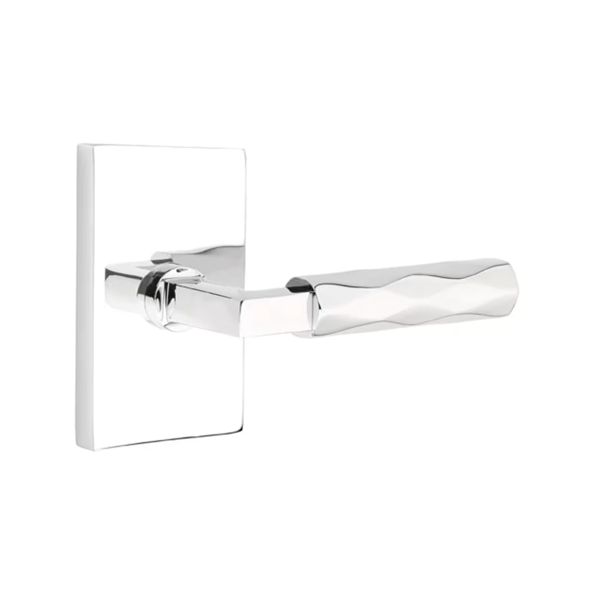 Emtek L-Square Tribeca Door Lever with Modern Rectangular Rosette
