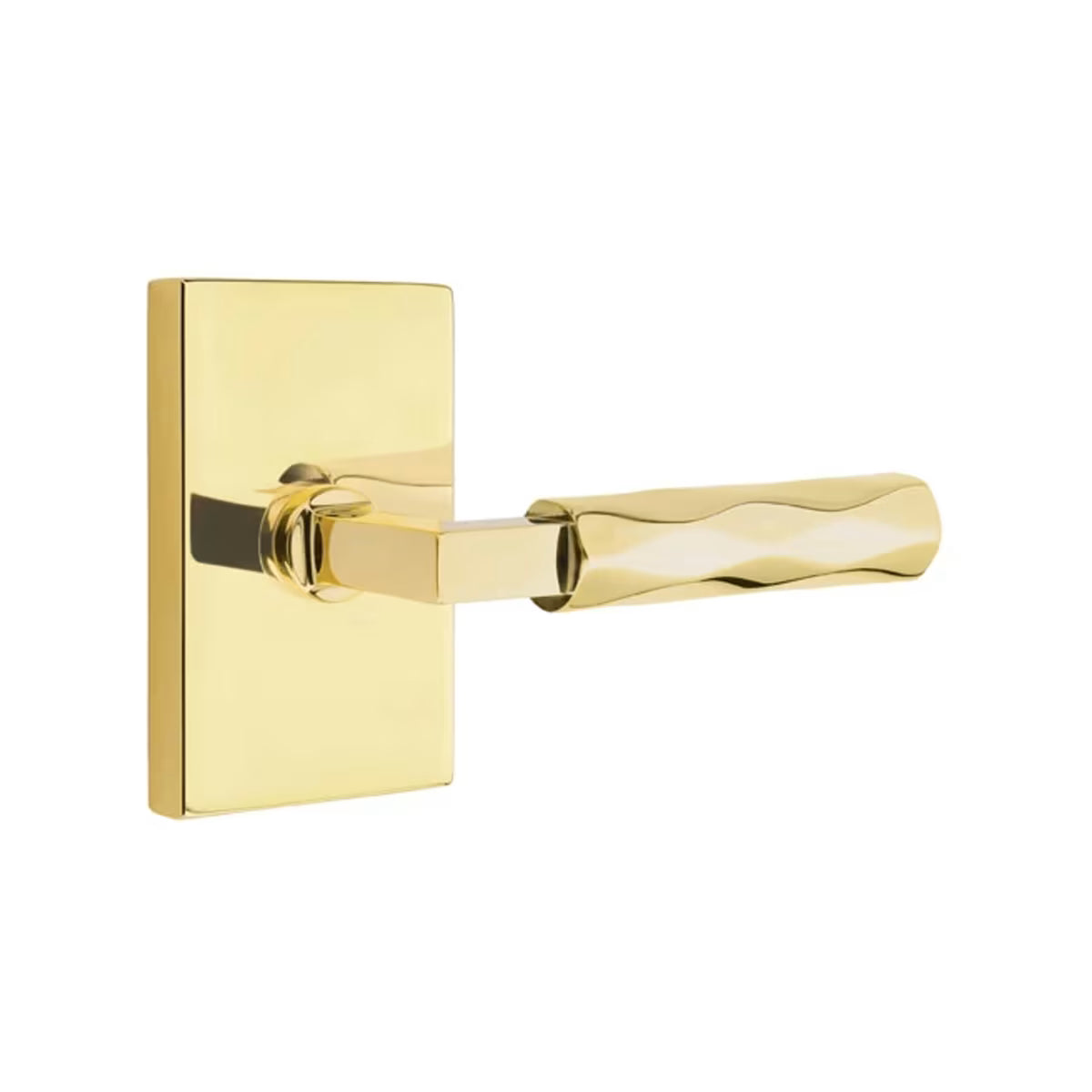 Emtek L-Square Tribeca Door Lever with Modern Rectangular Rosette
