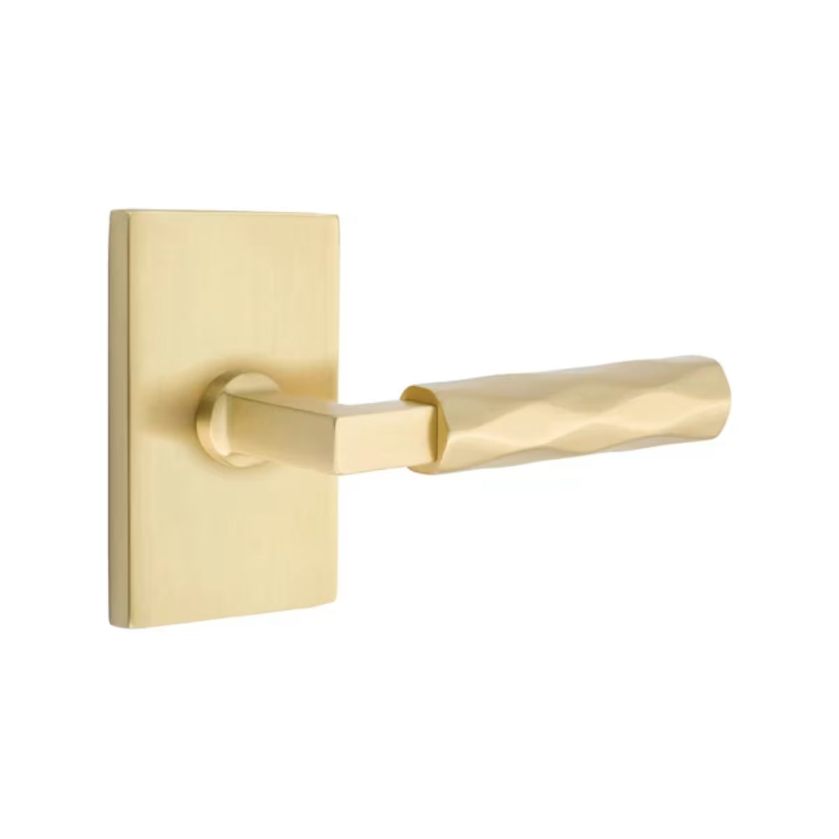 Emtek L-Square Tribeca Door Lever with Modern Rectangular Rosette