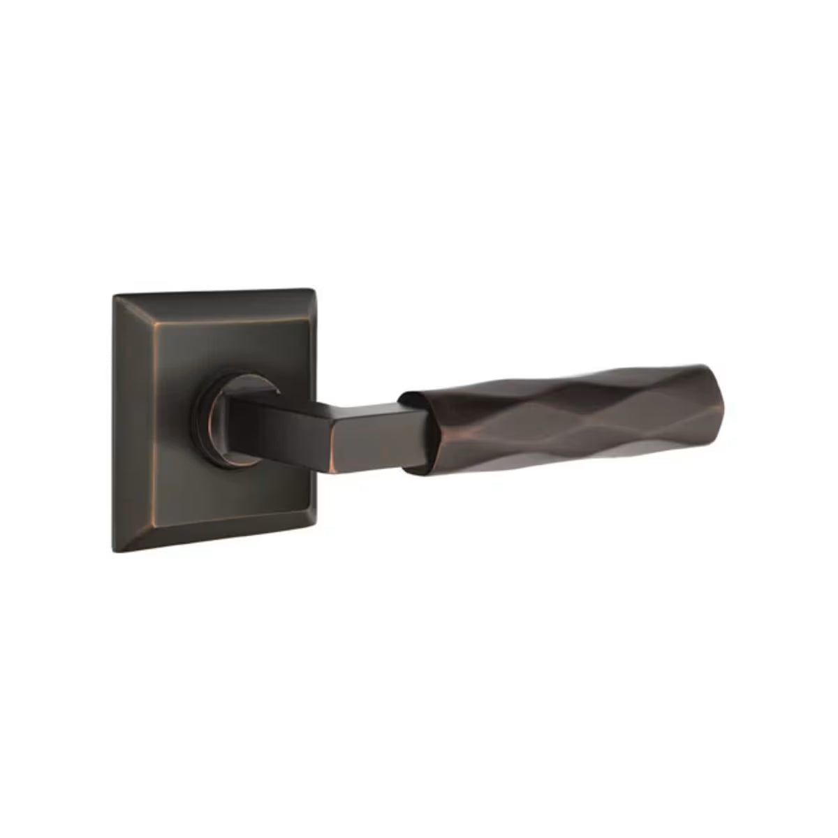 Emtek L-Square Tribeca Door Lever with Quincy Rosette