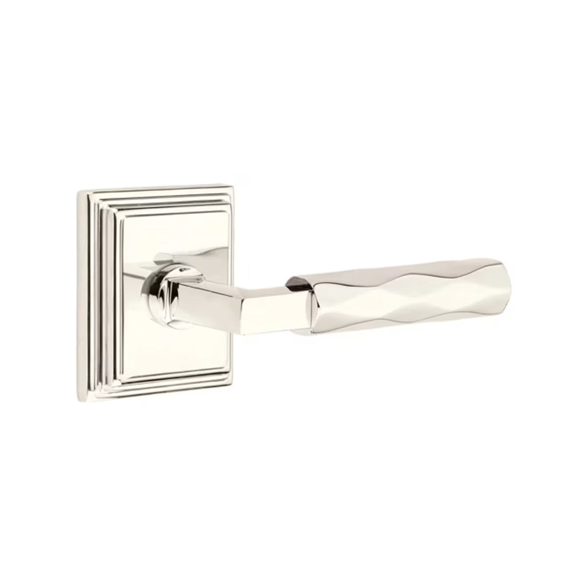 Emtek L-Square Tribeca Door Lever with Wilshire Rosette