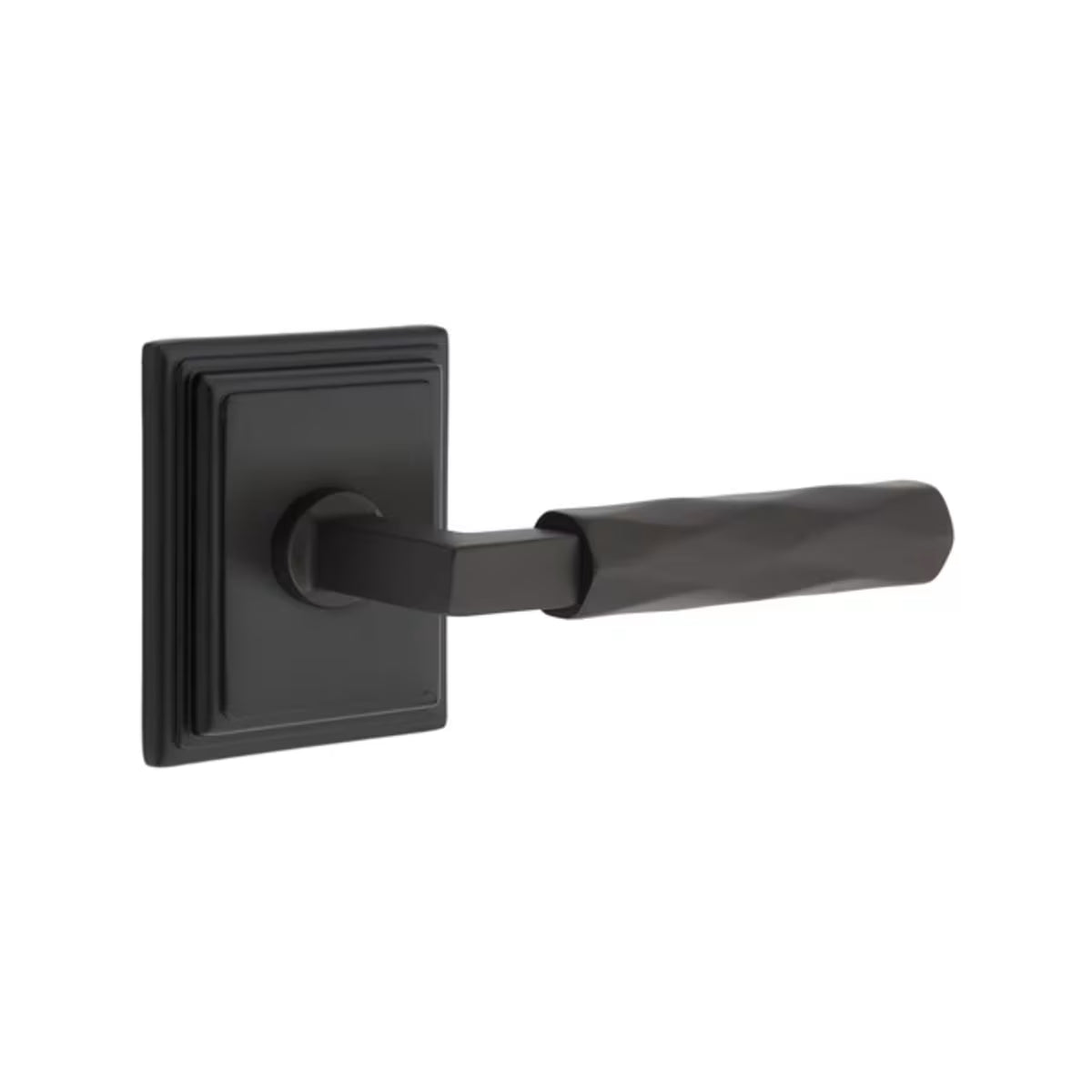 Emtek L-Square Tribeca Door Lever with Wilshire Rosette