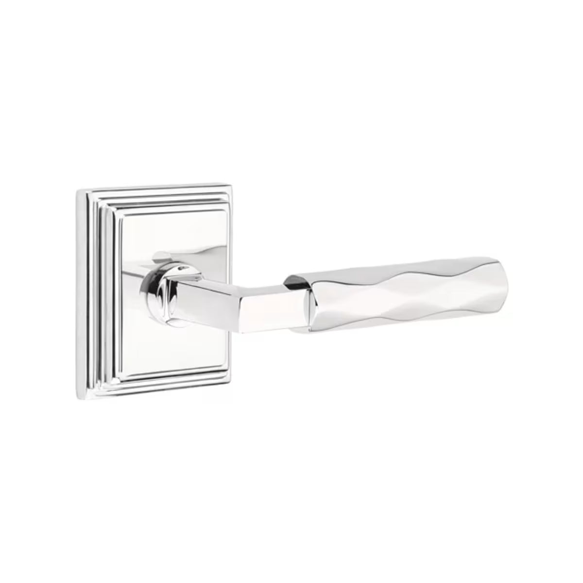 Emtek L-Square Tribeca Door Lever with Wilshire Rosette