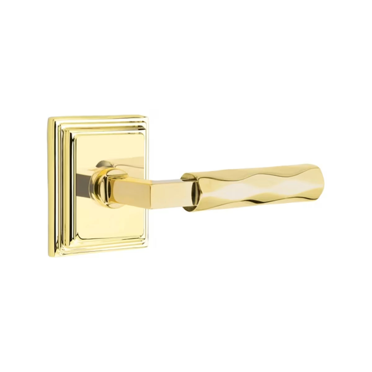 Emtek L-Square Tribeca Door Lever with Wilshire Rosette