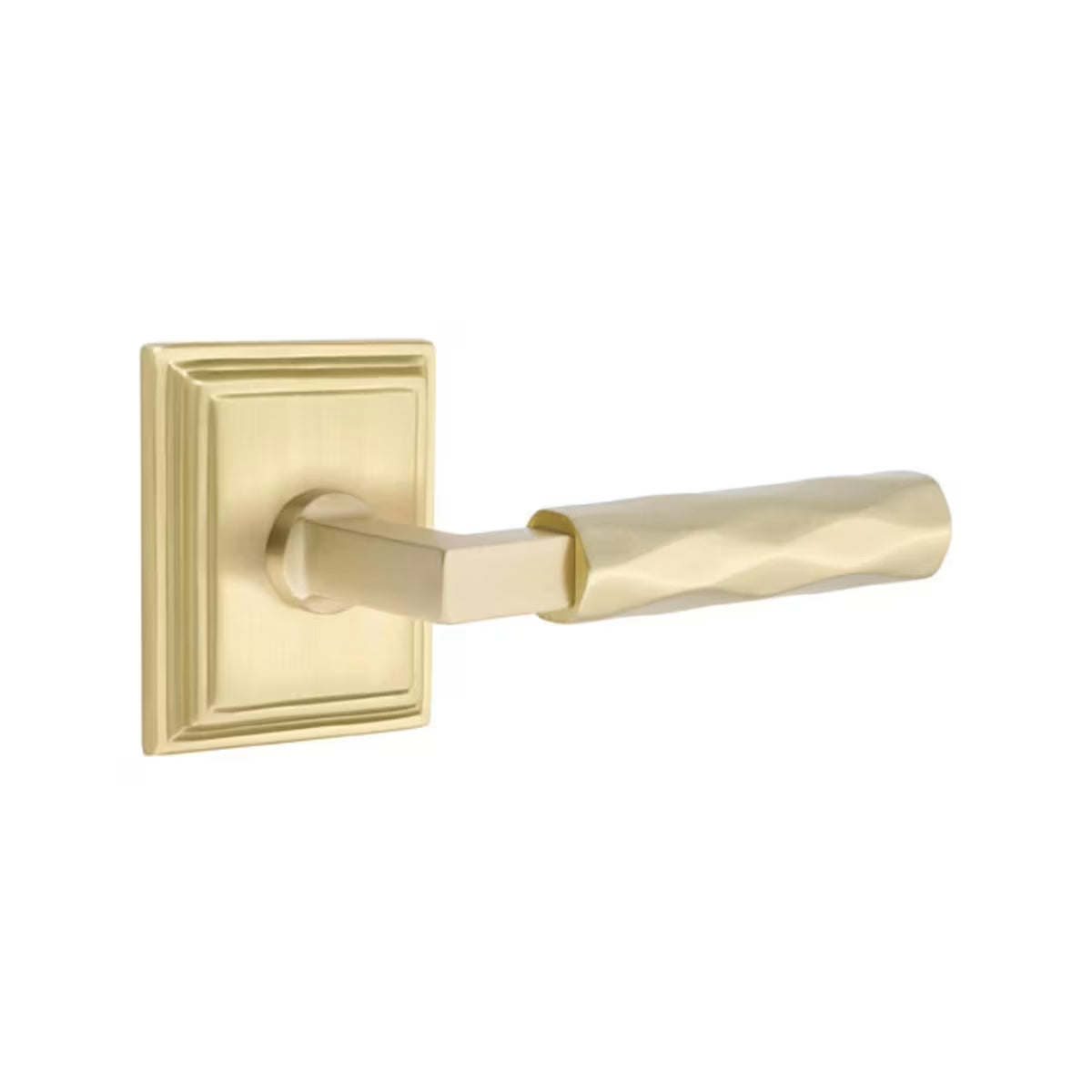 Emtek L-Square Tribeca Door Lever with Wilshire Rosette