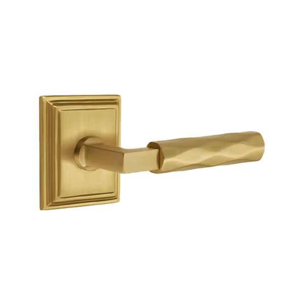Emtek L-Square Tribeca Door Lever with Wilshire Rosette
