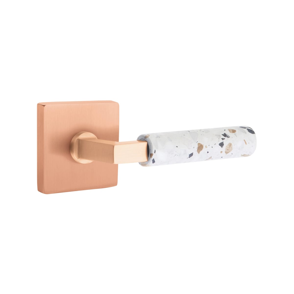Emtek L-Square Terrazzo Door Lever with Square Rosette