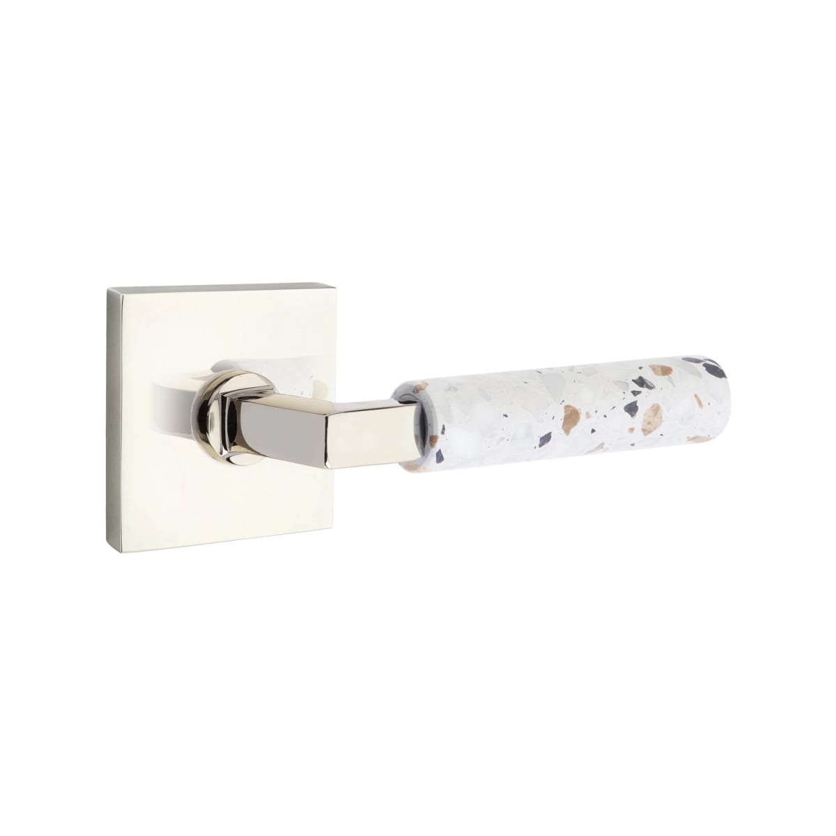 Emtek L-Square Terrazzo Door Lever with Square Rosette