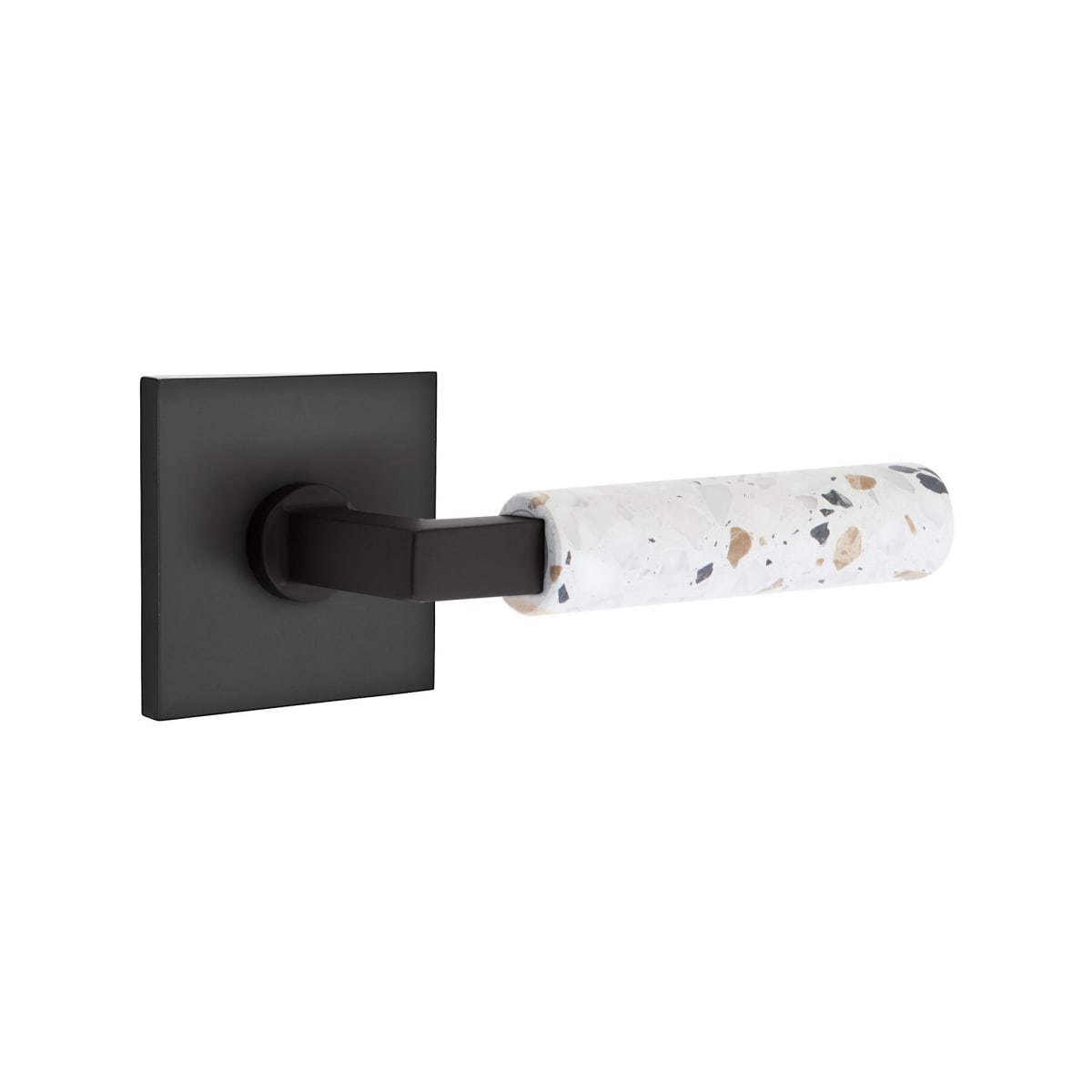 Emtek L-Square Terrazzo Door Lever with Square Rosette