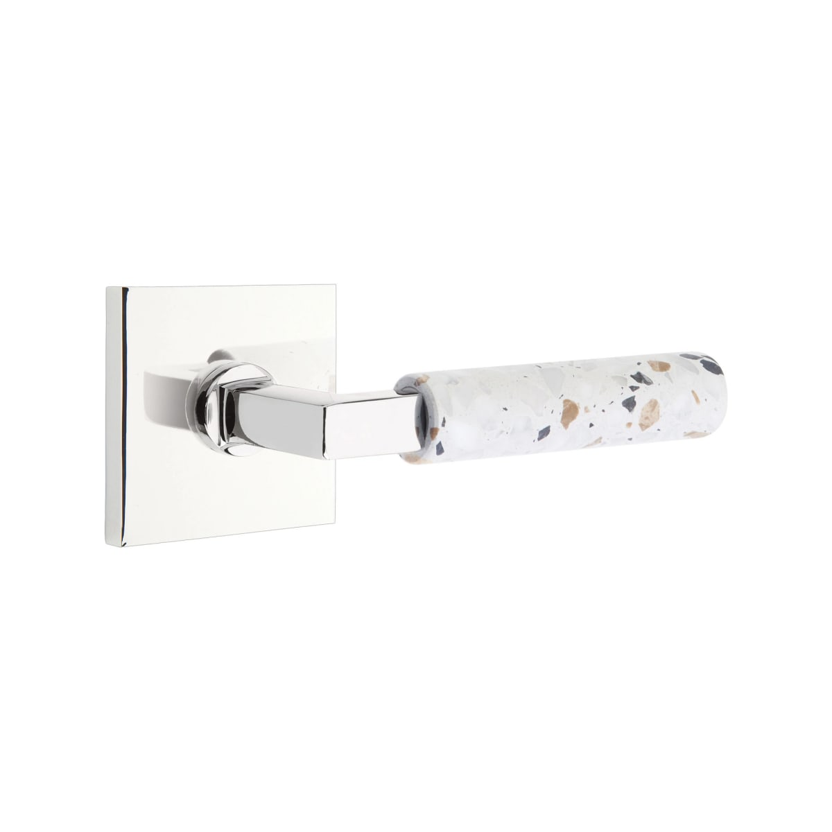 Emtek L-Square Terrazzo Door Lever with Square Rosette