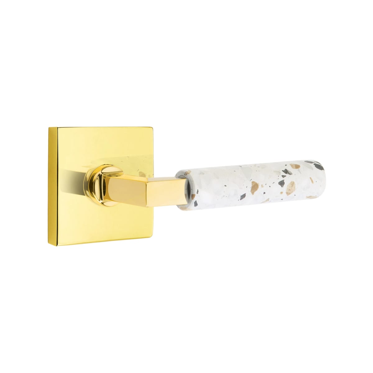 Emtek L-Square Terrazzo Door Lever with Square Rosette