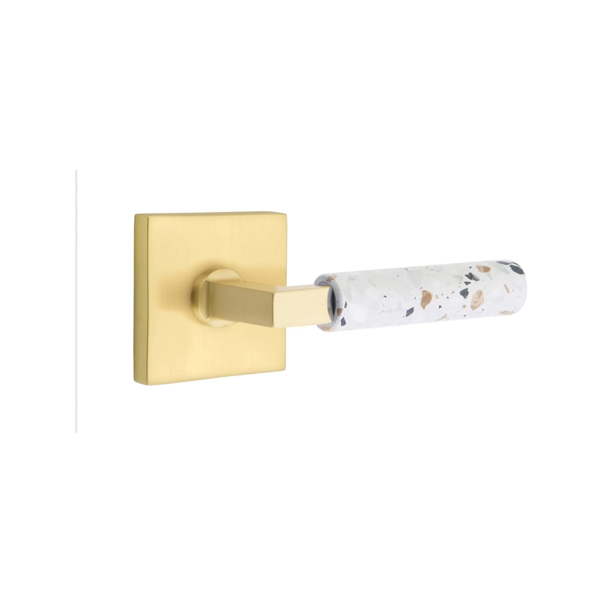Emtek L-Square Terrazzo Door Lever with Square Rosette