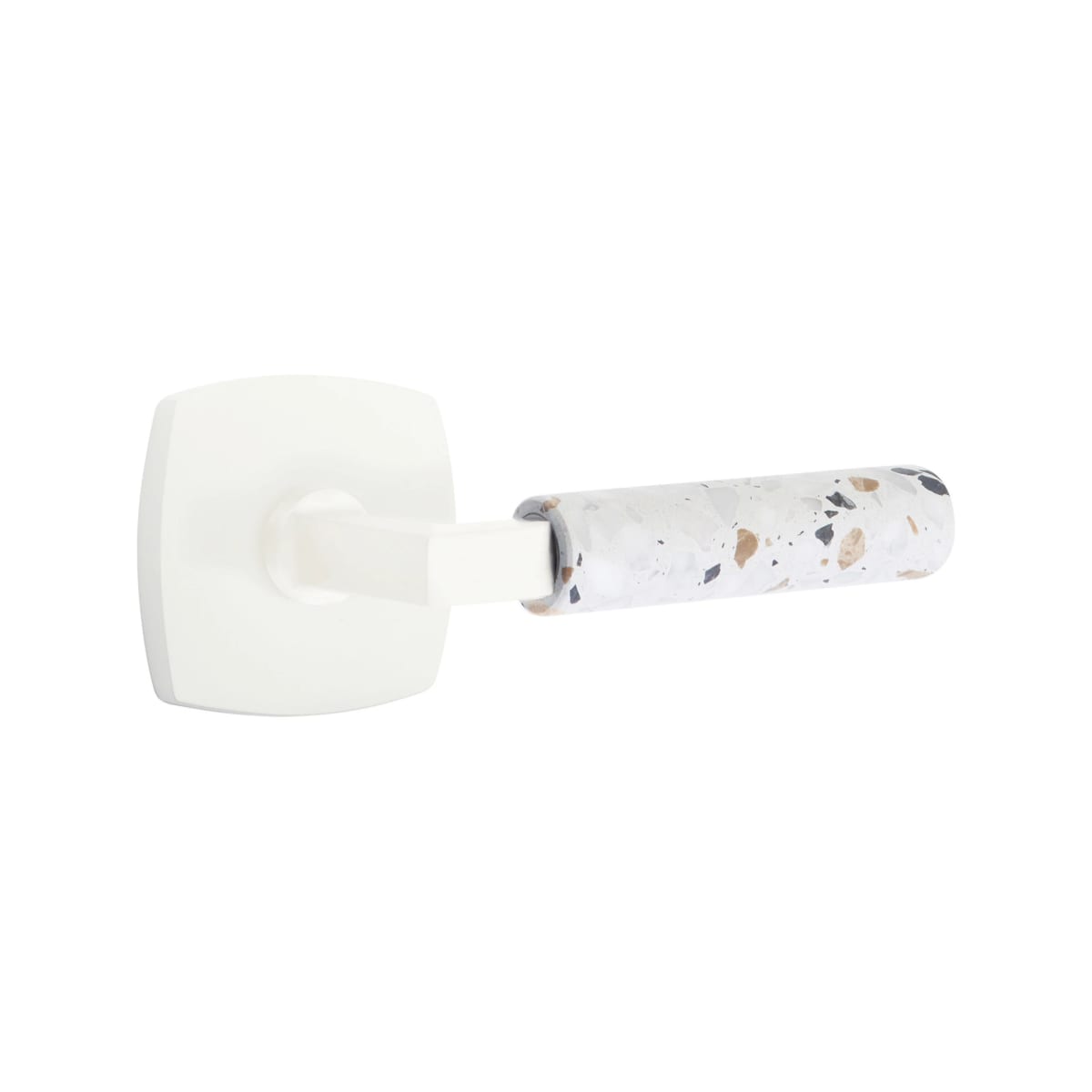 Emtek L-Square Terrazzo Door Lever with Urban Rosette