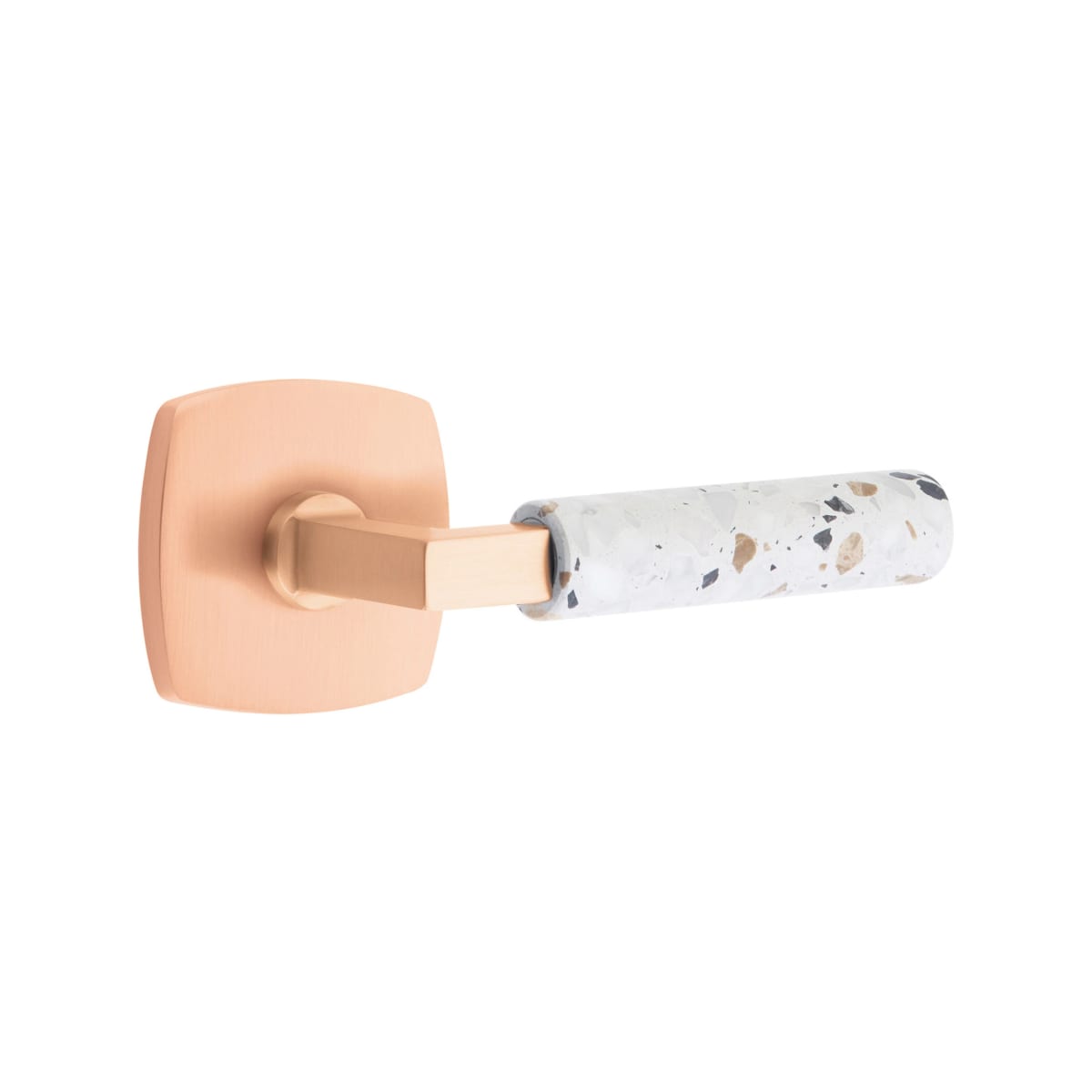Emtek L-Square Terrazzo Door Lever with Urban Rosette