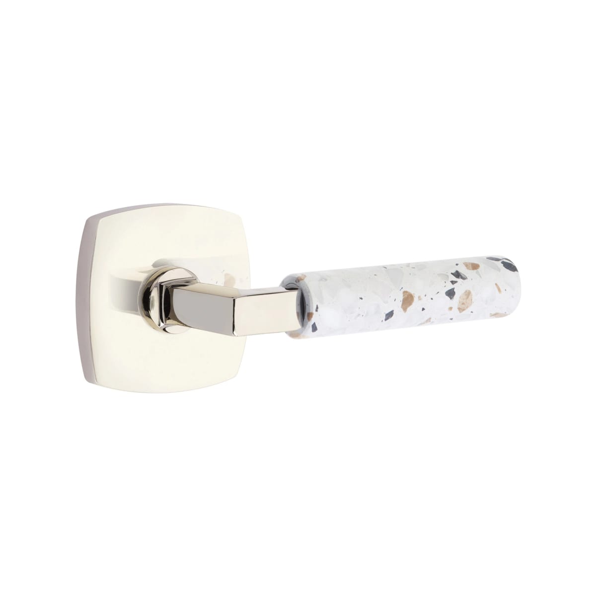 Emtek L-Square Terrazzo Door Lever with Urban Rosette