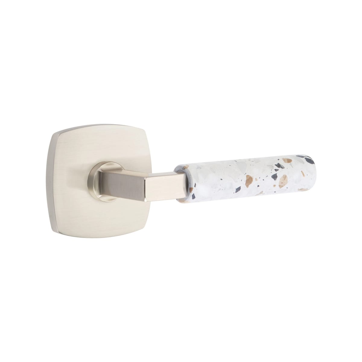 Emtek L-Square Terrazzo Door Lever with Urban Rosette