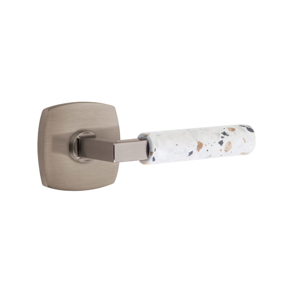 Emtek L-Square Terrazzo Door Lever with Urban Rosette
