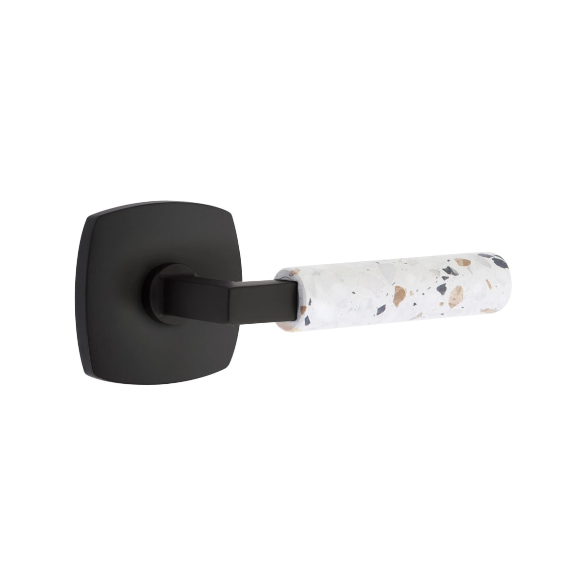 Emtek L-Square Terrazzo Door Lever with Urban Rosette