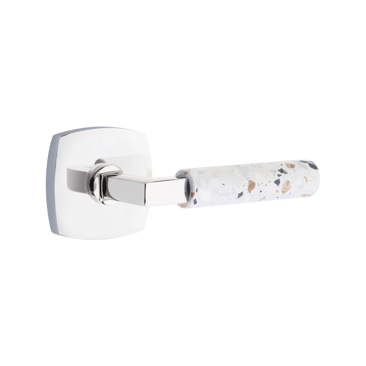 Emtek L-Square Terrazzo Door Lever with Urban Rosette