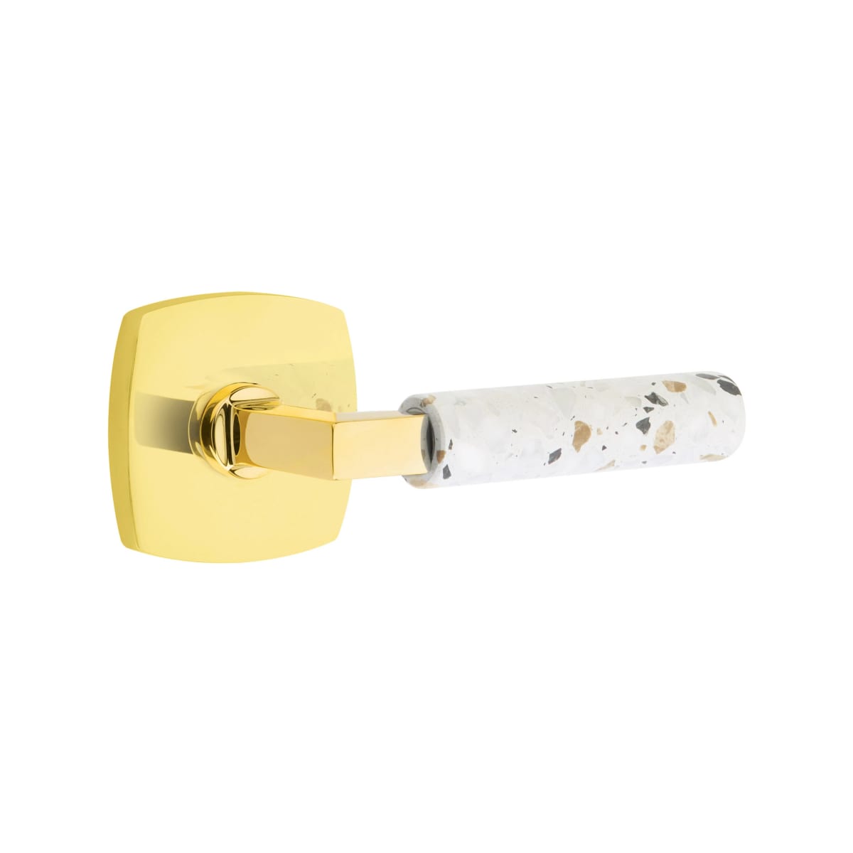 Emtek L-Square Terrazzo Door Lever with Urban Rosette