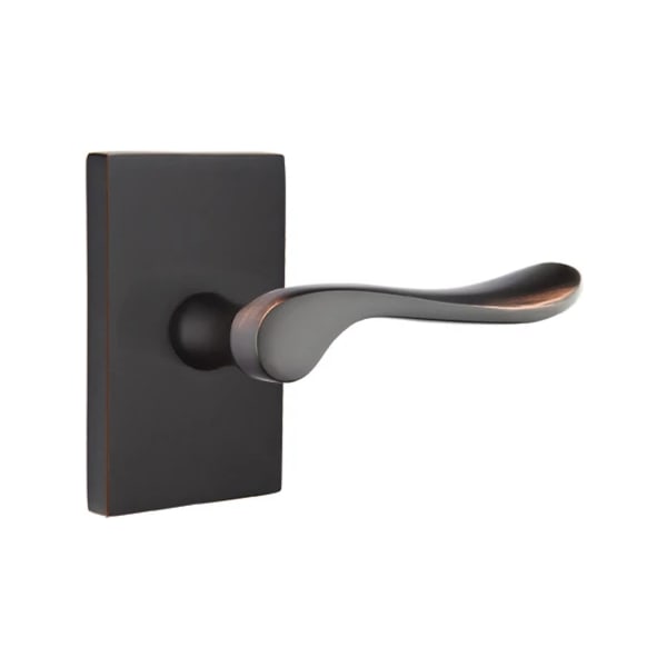 Emtek Luzern Interior Mortise Lever with Modern Rectangular Rosette