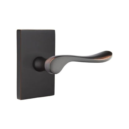 Emtek Luzern Interior Mortise Lever with Modern Rectangular Rosette
