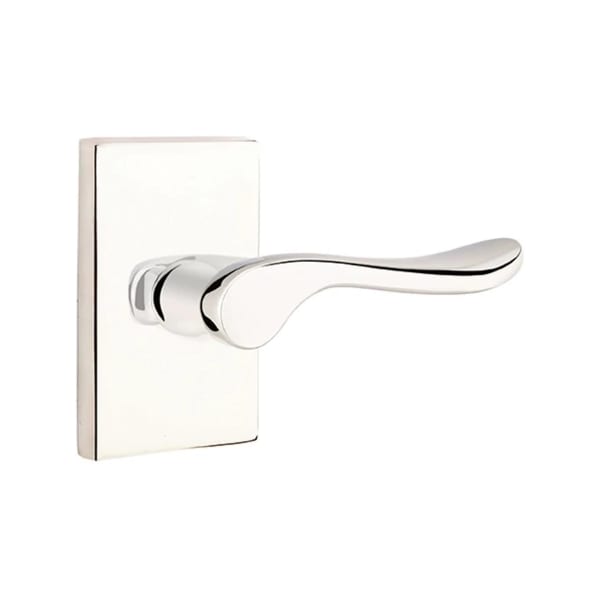 Emtek Luzern Interior Mortise Lever with Modern Rectangular Rosette