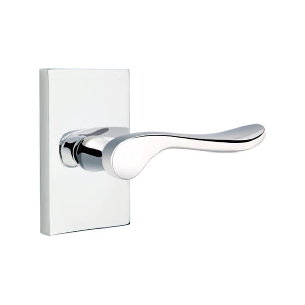 Emtek Luzern Interior Mortise Lever with Modern Rectangular Rosette