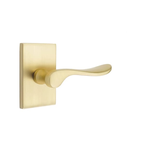Emtek Luzern Interior Mortise Lever with Modern Rectangular Rosette