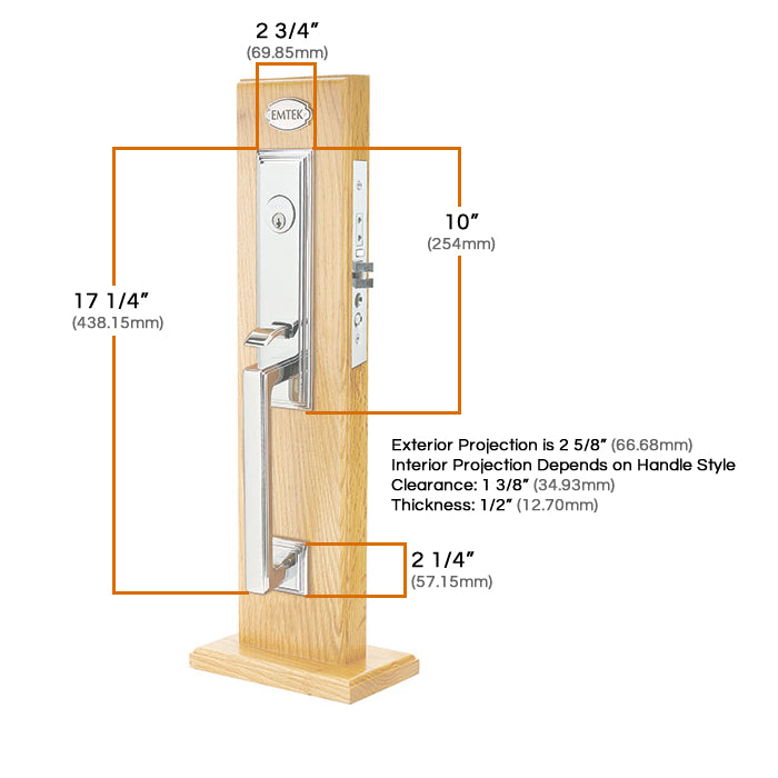 Emtek Manhattan Mortise Entrance Handleset