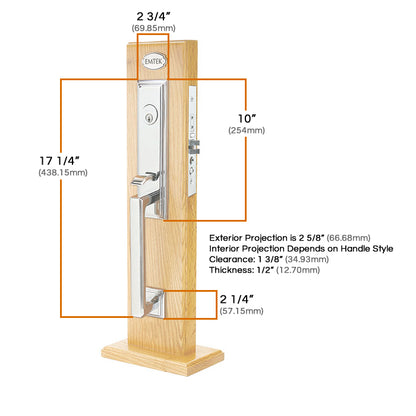 Emtek Manhattan Mortise Entrance Handleset