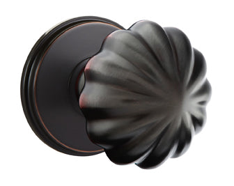 Emtek Melon Knob with Watford Rosette in Oil Rubbed Bronze