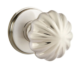 Emtek Melon Knob with Watford Rosette in Satin Nickel