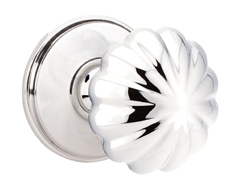 Emtek Melon Knob with Watford Rosette in Polished Chrome