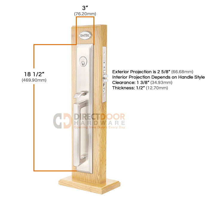 Emtek Melrose Mortise Entrance Handleset
