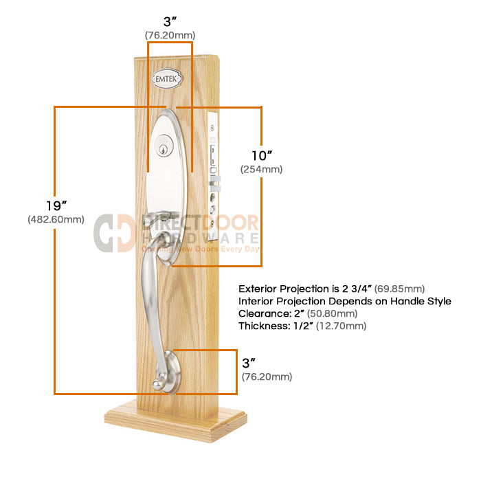 Emtek Memphis Mortise Entrance Handleset