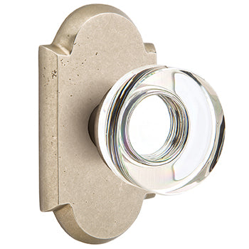 Emtek Disc Crystal Knob with Sandcast Style 1 Rosette