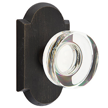 Emtek Disc Crystal Knob with Sandcast 1 Rosette 