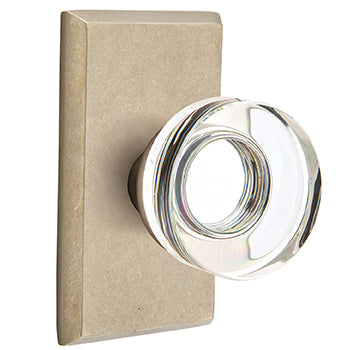 Emtek Disc Crystal Knob with Sandcast Style 3 Rosette