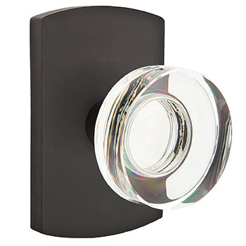 Emtek Disc Crystal Knob with Sandcast Style 4 Rosette